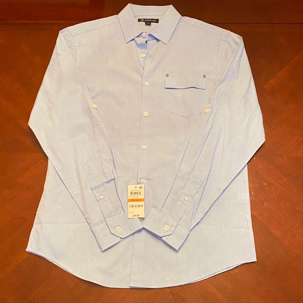 Blue men’s button up INC International Concepts